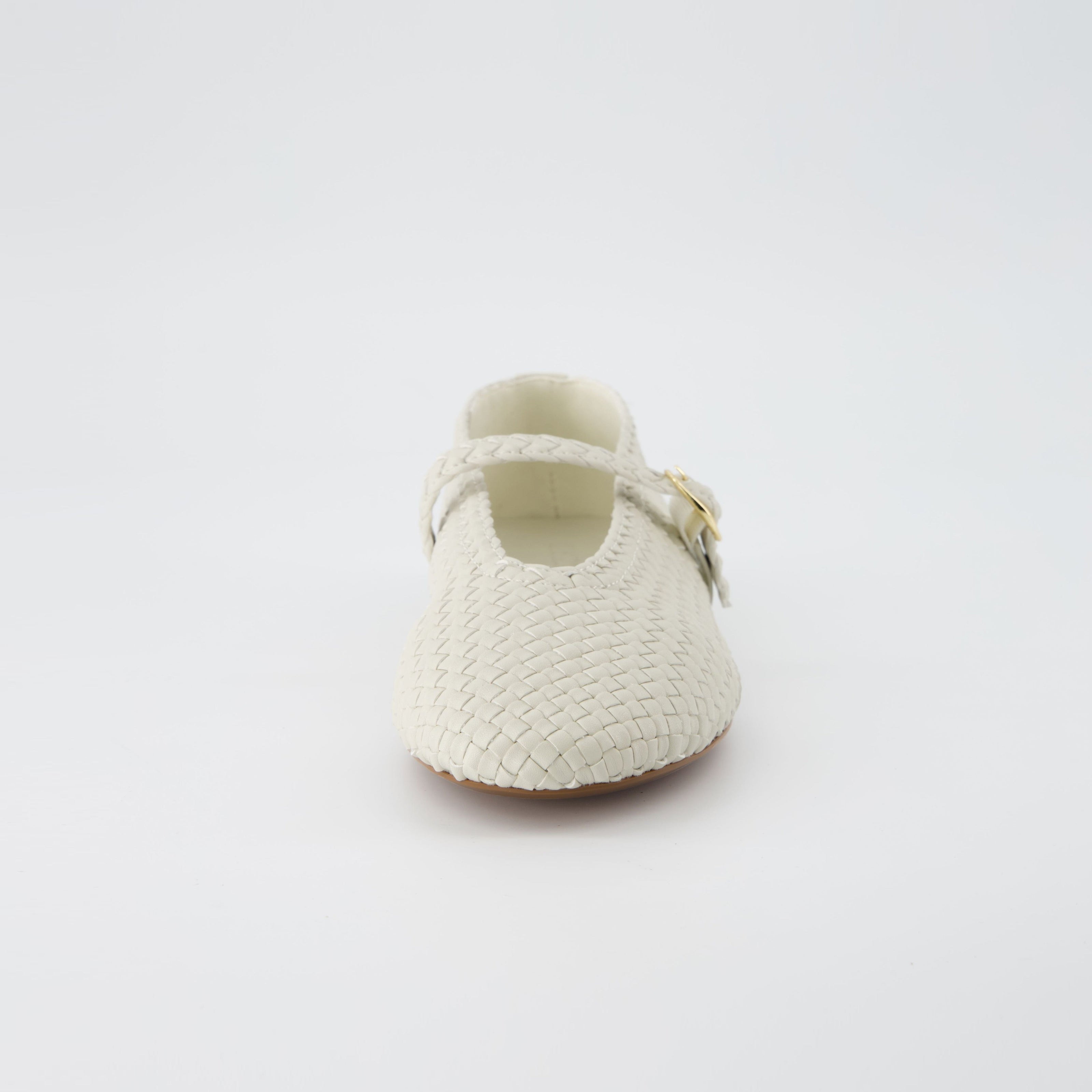 Bistro Woven Flats with Buckle Strap