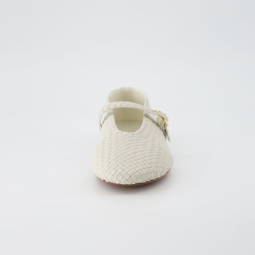 Bistro Woven Flats with Buckle Strap