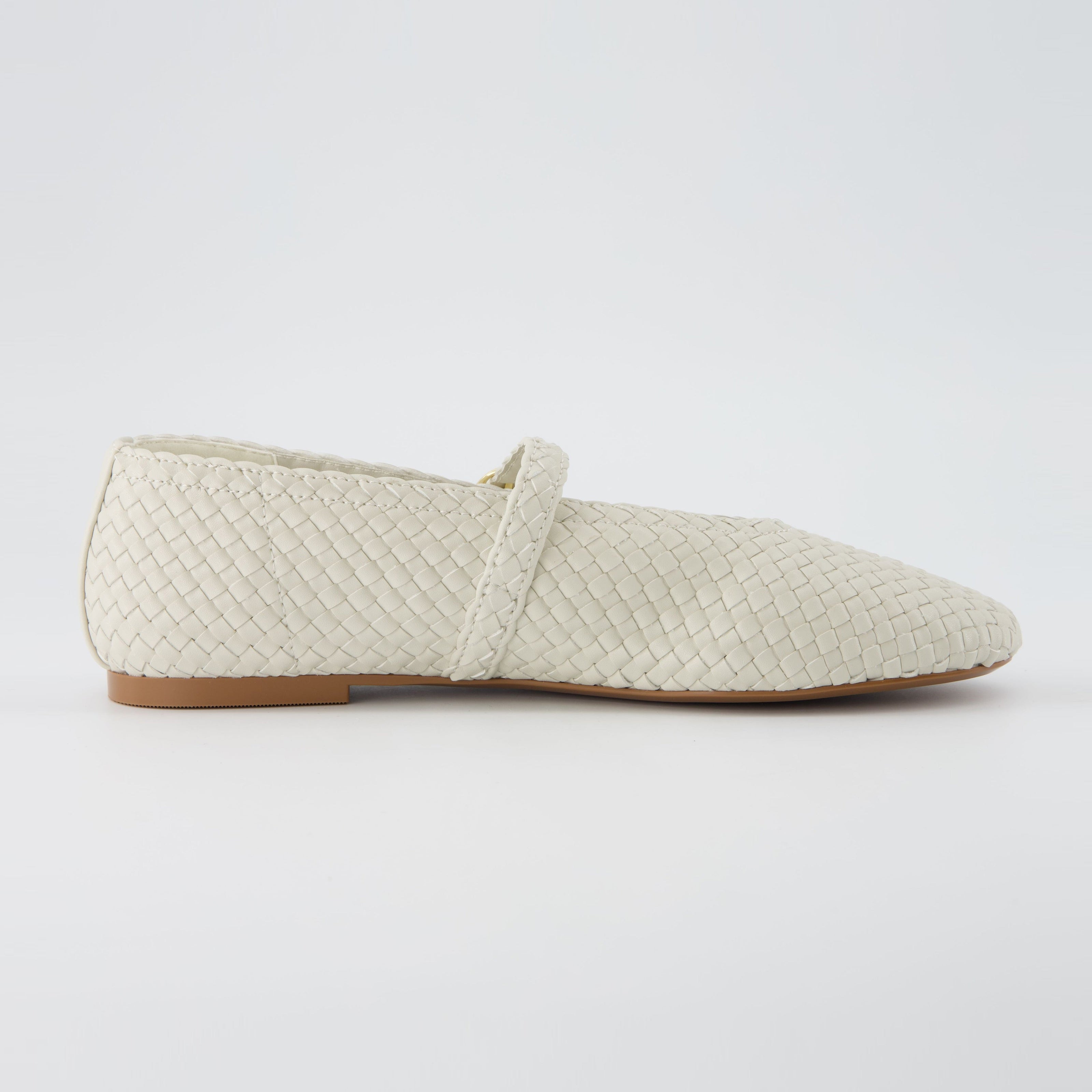 Bistro Woven Flats with Buckle Strap