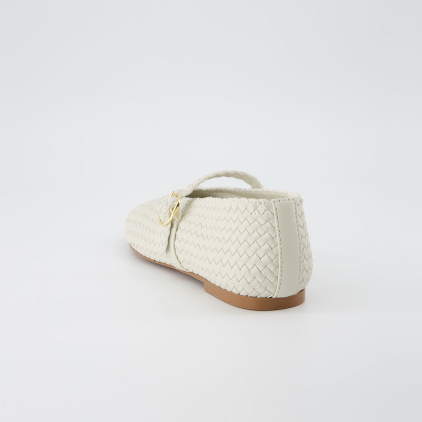 Bistro Woven Flats with Buckle Strap