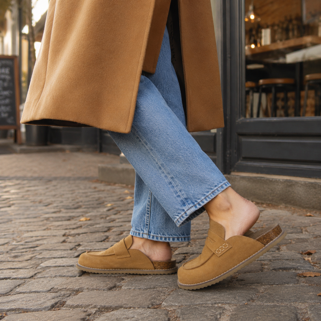 Zola Suede Cork Clogs for Women