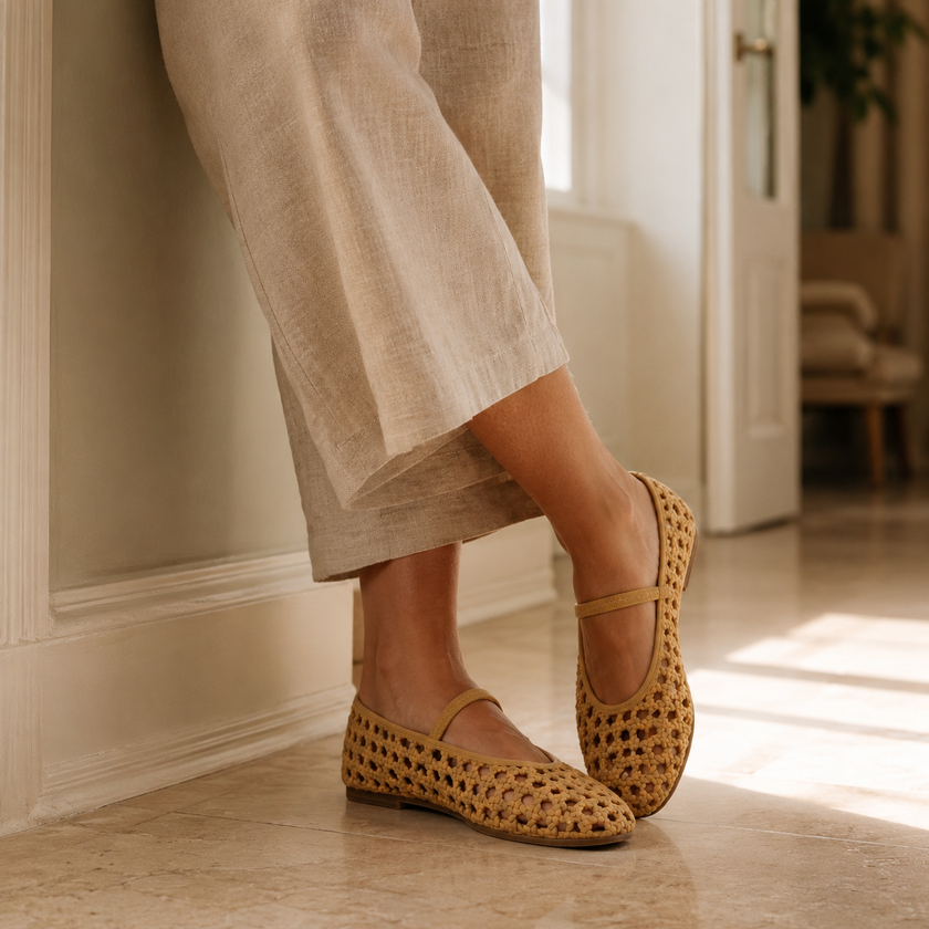 Weavy Woven Ballet Flats for Women