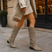 Riloh Knee High Boots Pointed Toe Block Heel