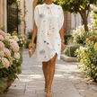 Rosie Mock Neck Split Sleeve Midi Dress