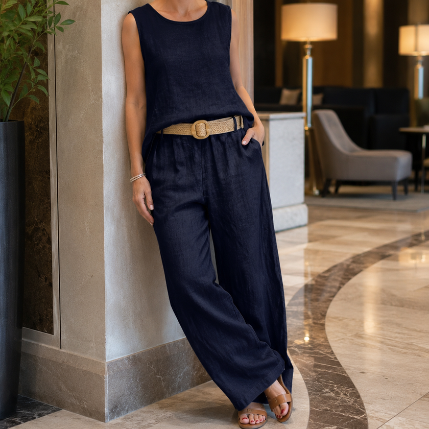 Sienna Two Piece Set Sleeveless Top and Trousers