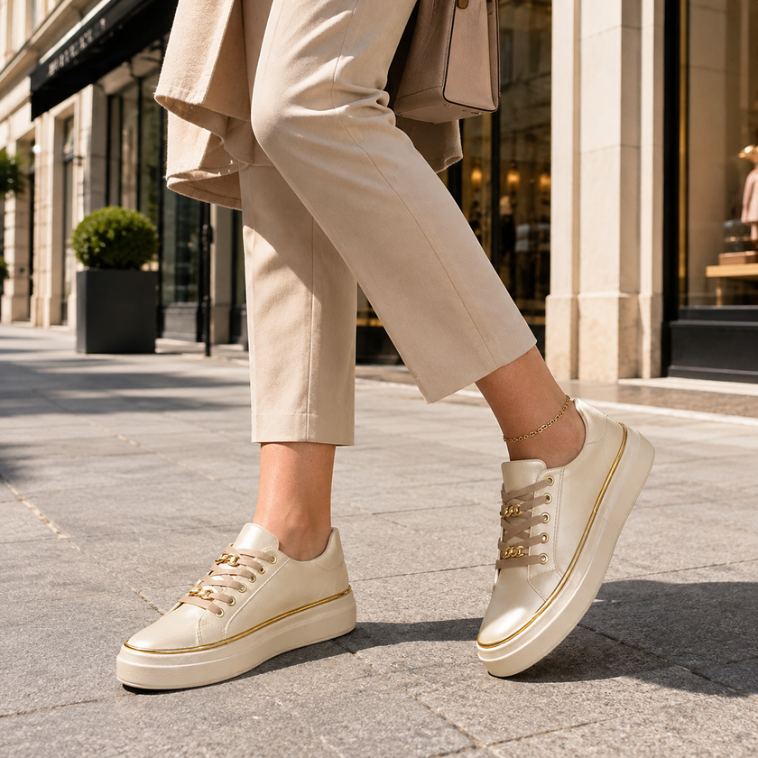 Luna Platform Sneakers Gold Chain Detail