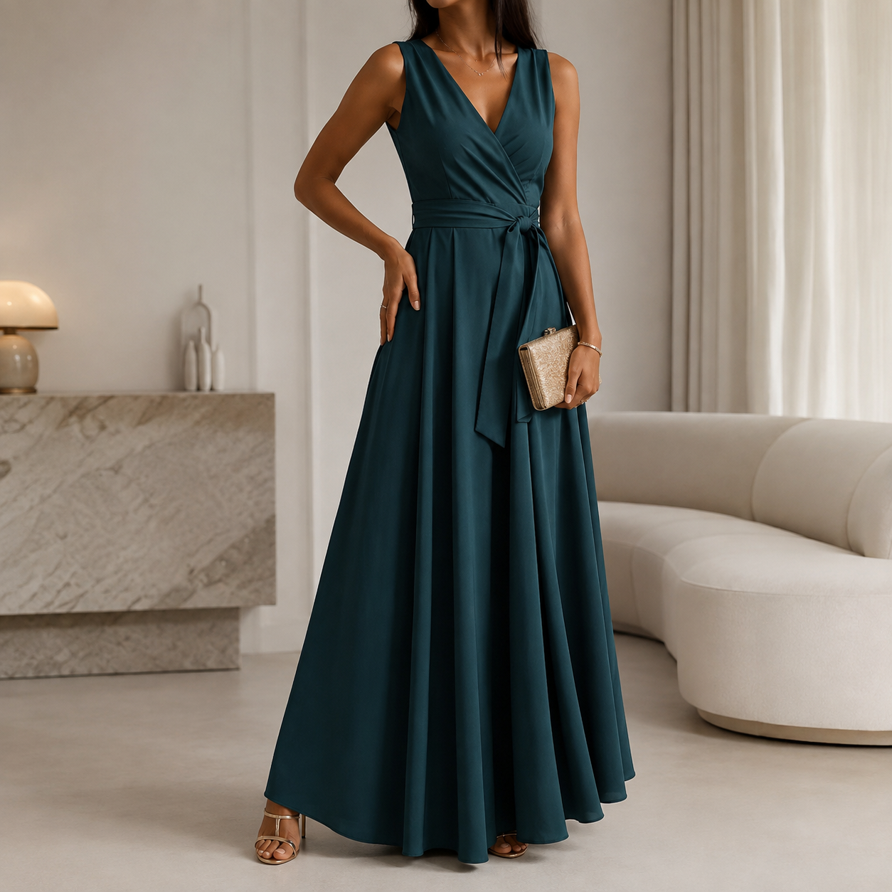 Hailey | Women Wedding Guest Elegant Wrap Maxi Dress