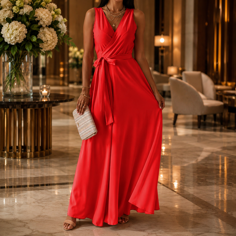 Hailey | Women Wedding Guest Elegant Wrap Maxi Dress