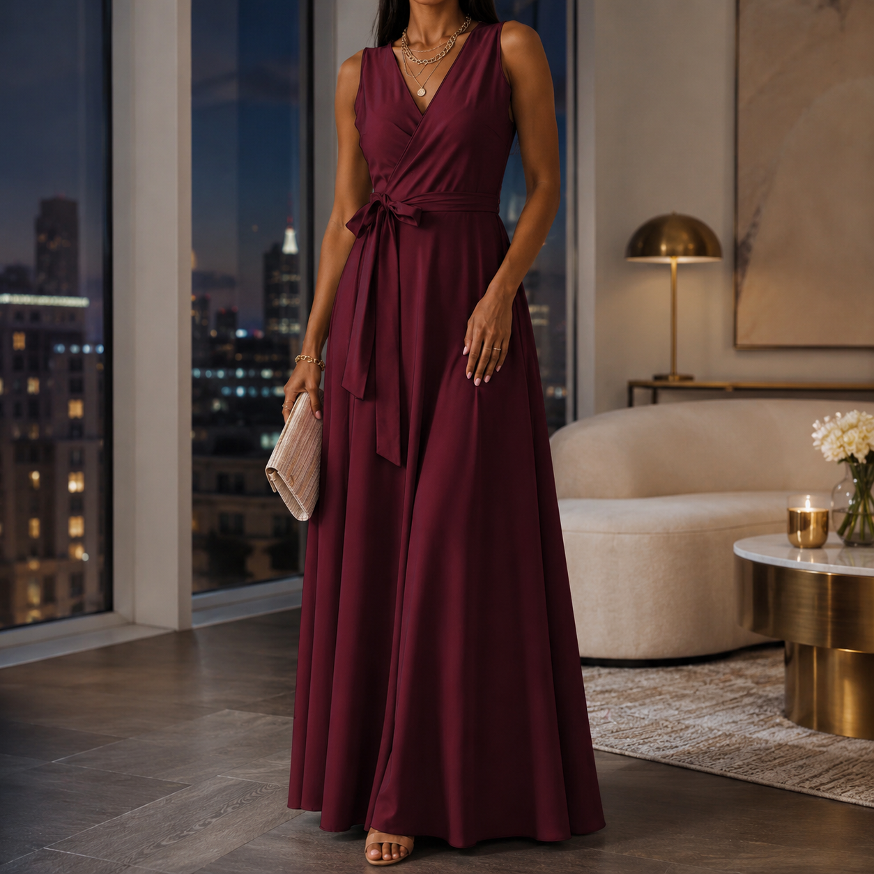 Hailey | Women Wedding Guest Elegant Wrap Maxi Dress
