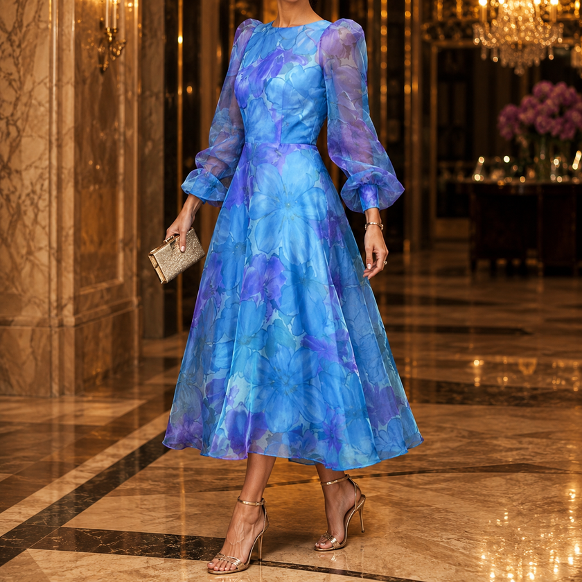 Blair | Women Wedding Guest Dress Formal Floral Midi Dress