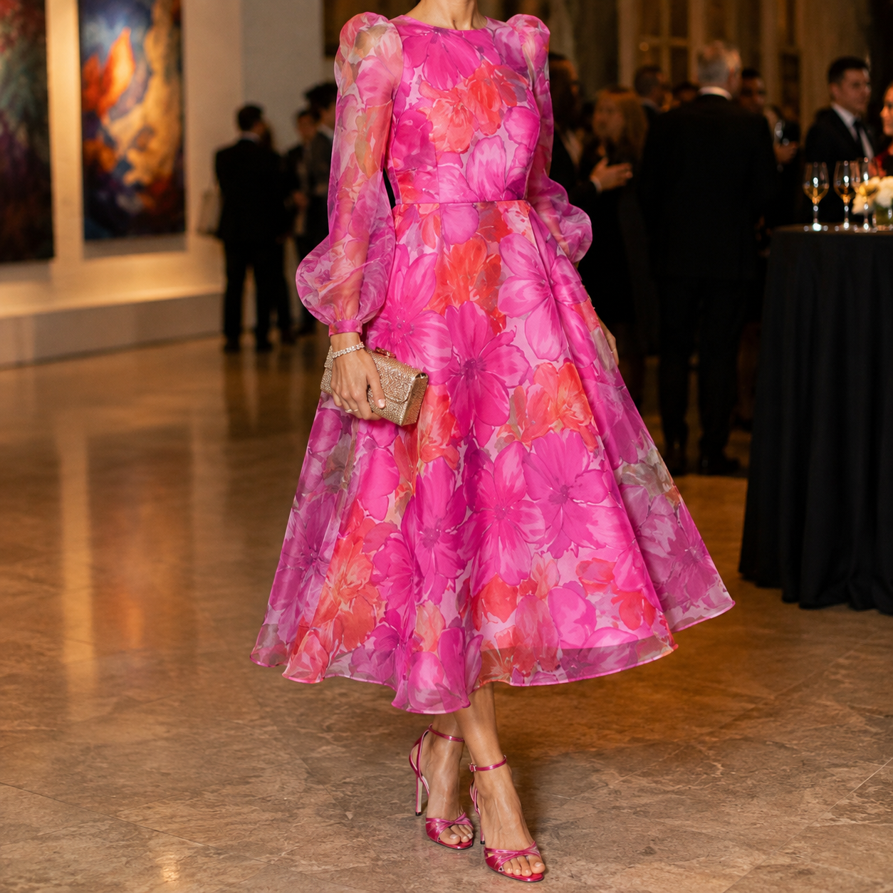 Blair | Women Wedding Guest Dress Formal Floral Midi Dress