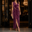 Vivienne Velvet Wrap Maxi Dress