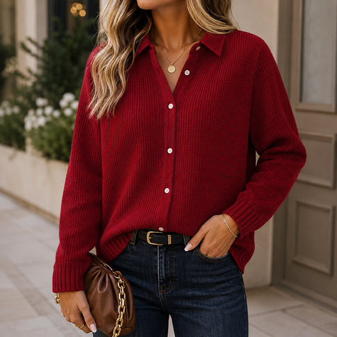 Lisa | Button-Up Knit Cardigan Sweater