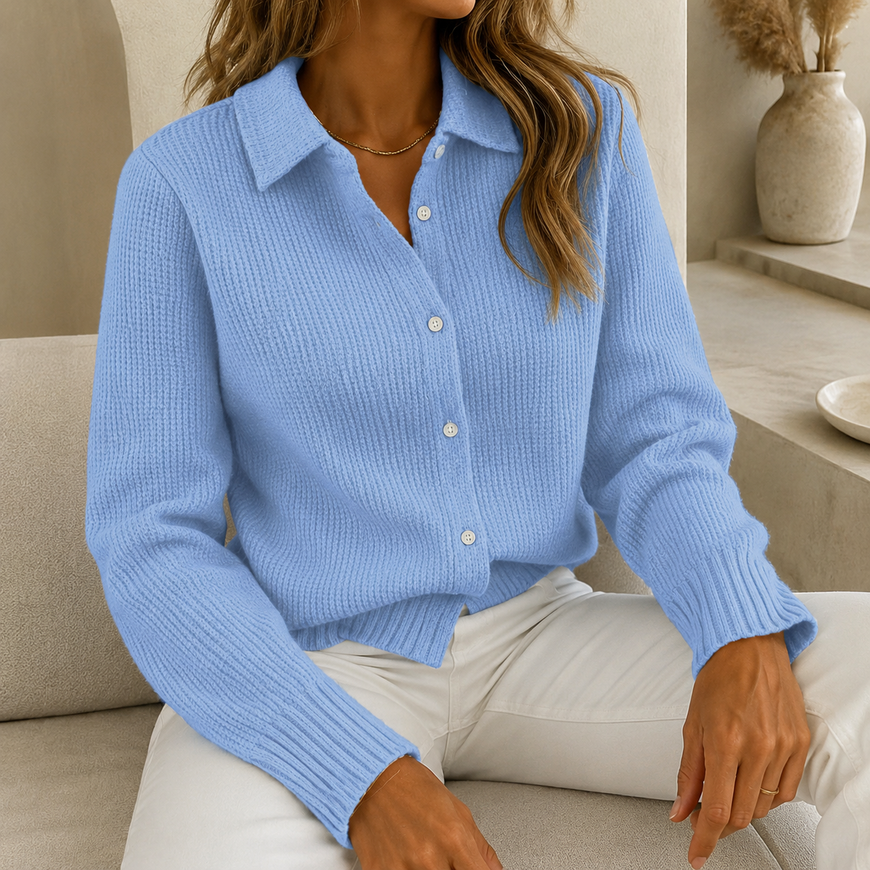 Lisa | Button-Up Knit Cardigan Sweater