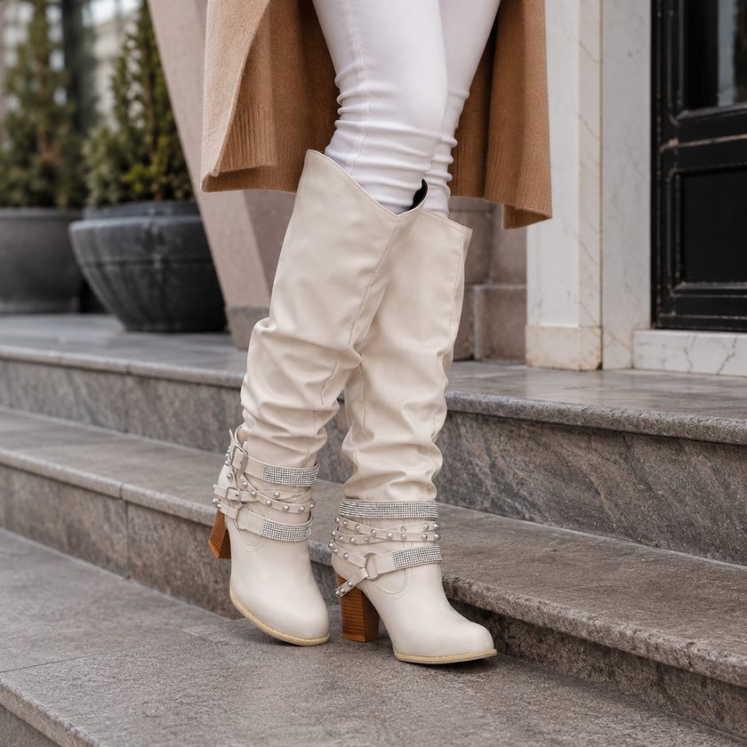Slouch Knee High Boots for Women, Block Heel | Isla