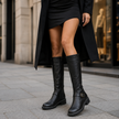 Knee High Riding Boots for Women with Buckle Strap | Elodie