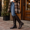 Knee High Riding Boots for Women with Buckle Strap | Elodie
