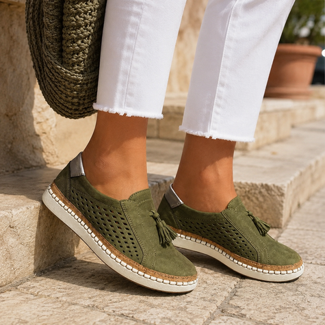 Women's Arch Support Slip-On Shoes, Cushioned Walking Shoes