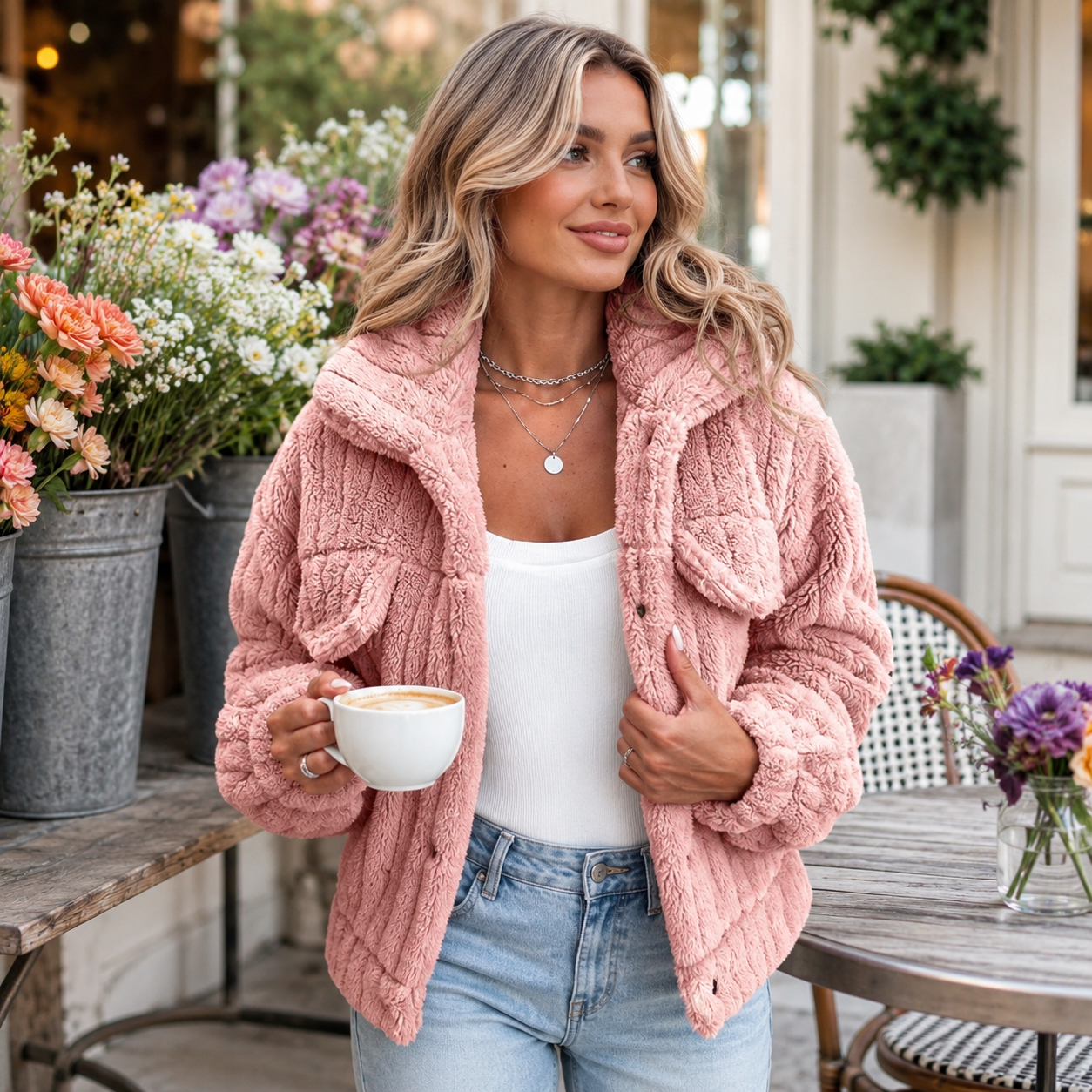 Oversized Sherpa Collared Jacket