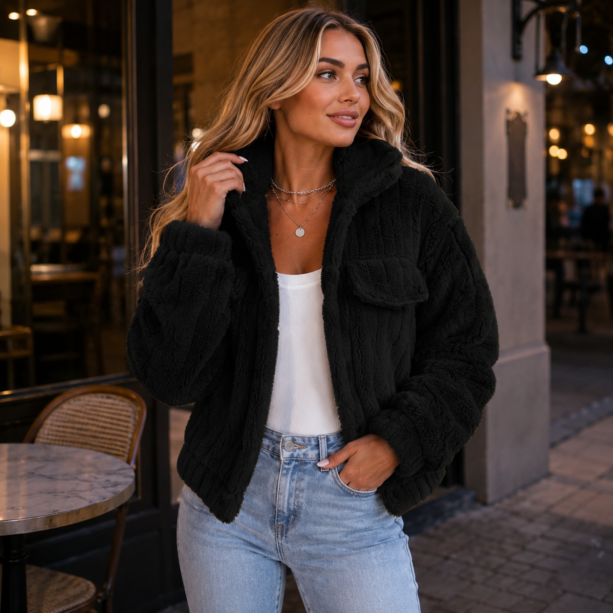 Oversized Sherpa Collared Jacket