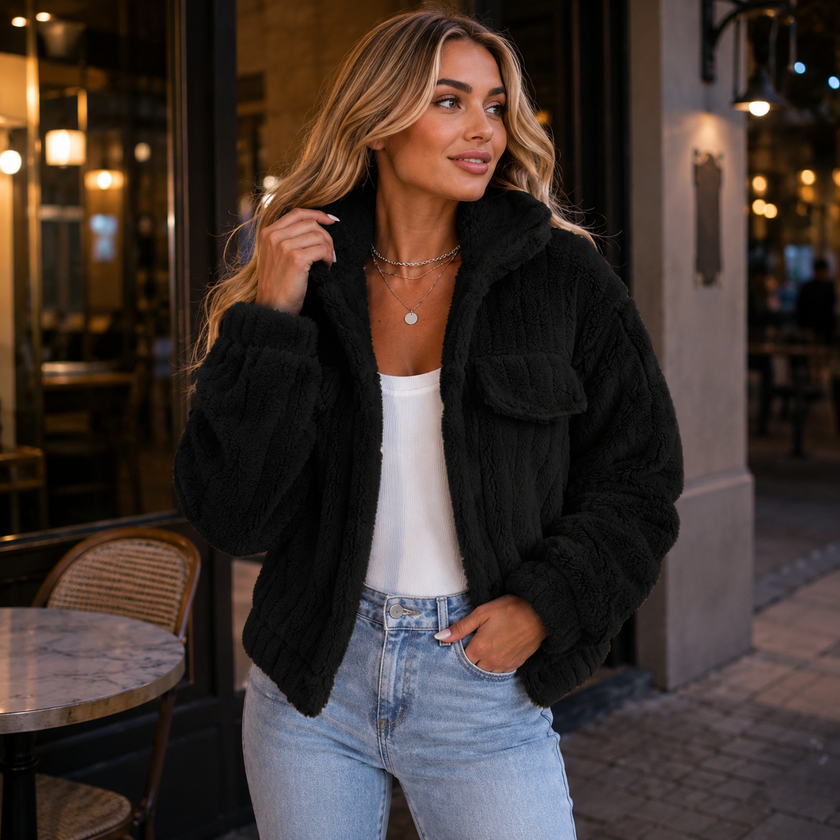 Oversized Sherpa Collared Jacket