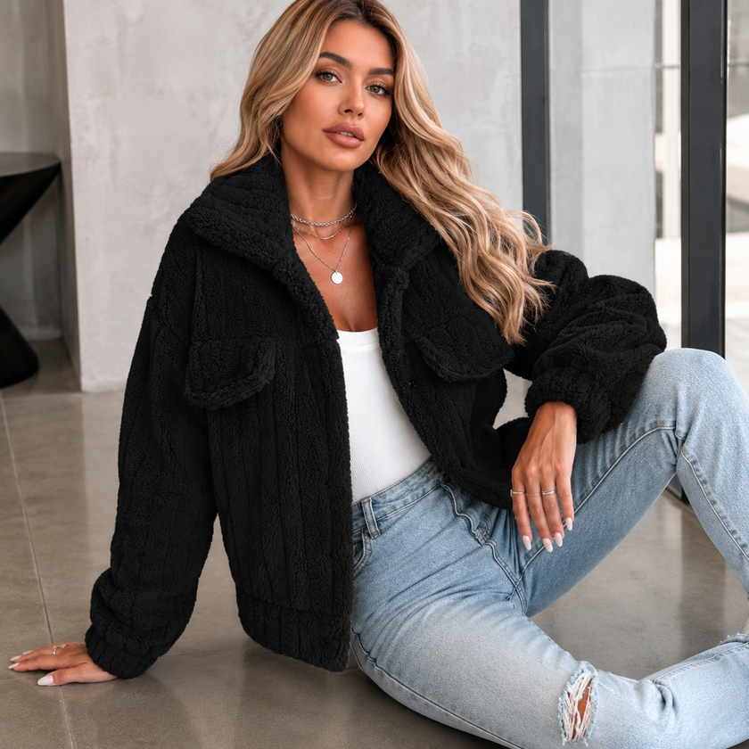 Oversized Sherpa Collared Jacket