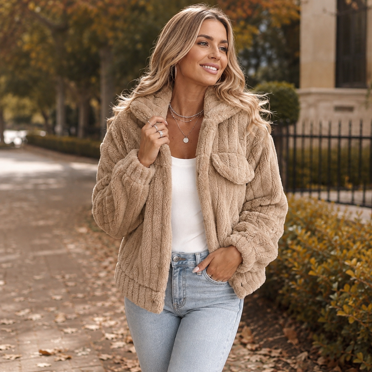 Oversized Sherpa Collared Jacket