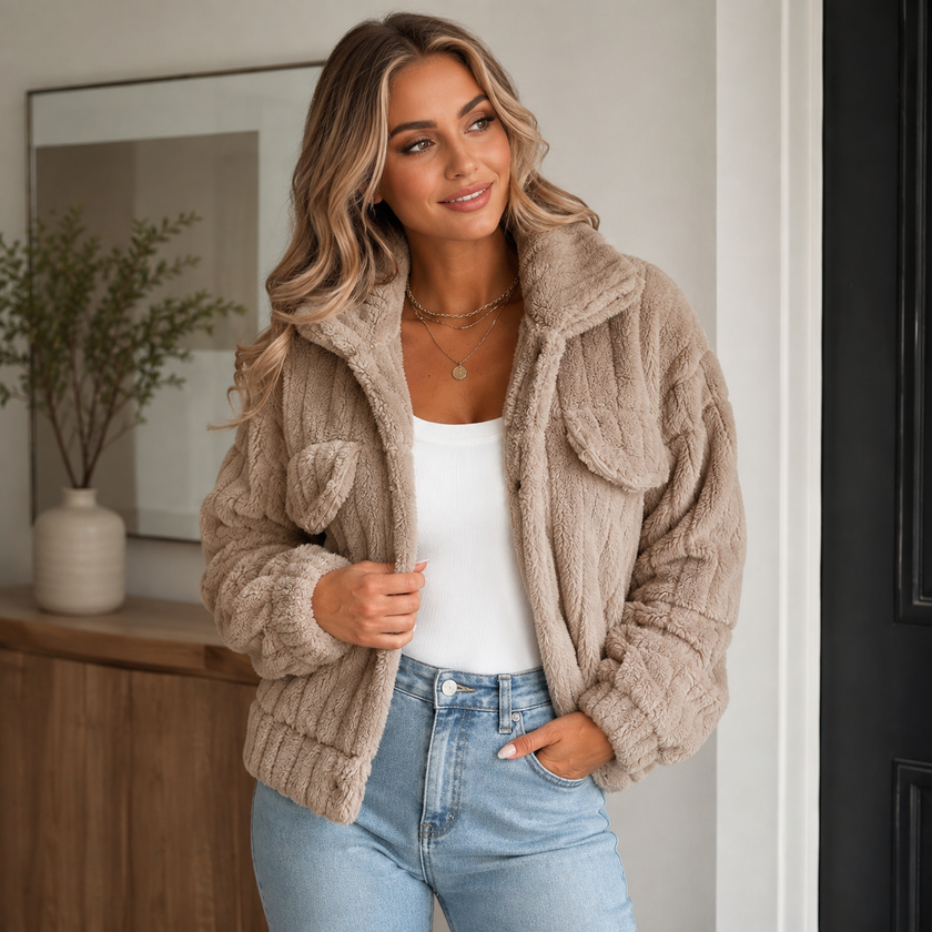 Oversized Sherpa Collared Jacket