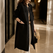 Long Button-Front Winter Coat