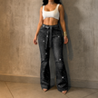 Rhinestone Flared Jeans