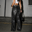 Rhinestone Flared Jeans