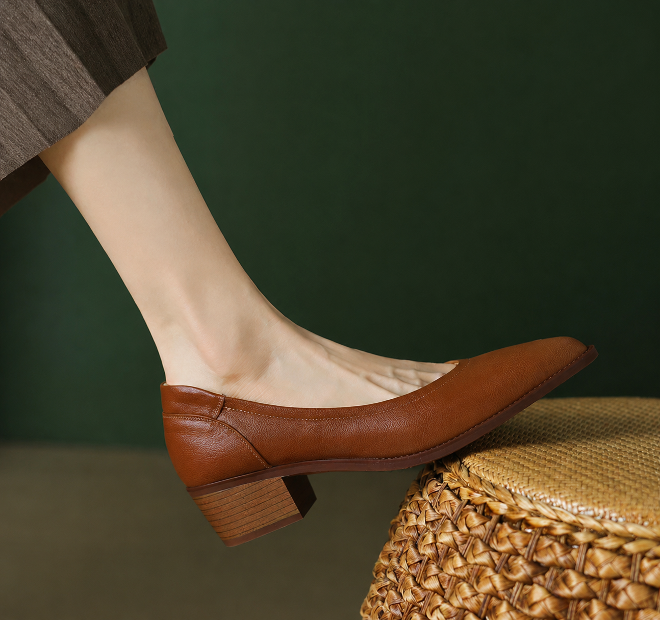Cora Pointed Toe Block Heel Pumps