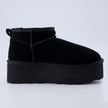 Hippy | Wide Width Platform Ankle Boots, Fur Lined