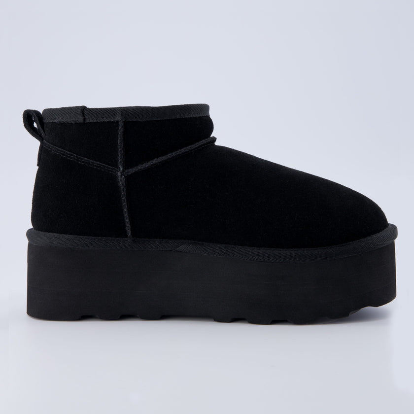 Hippy | Wide Width Platform Ankle Boots, Fur Lined
