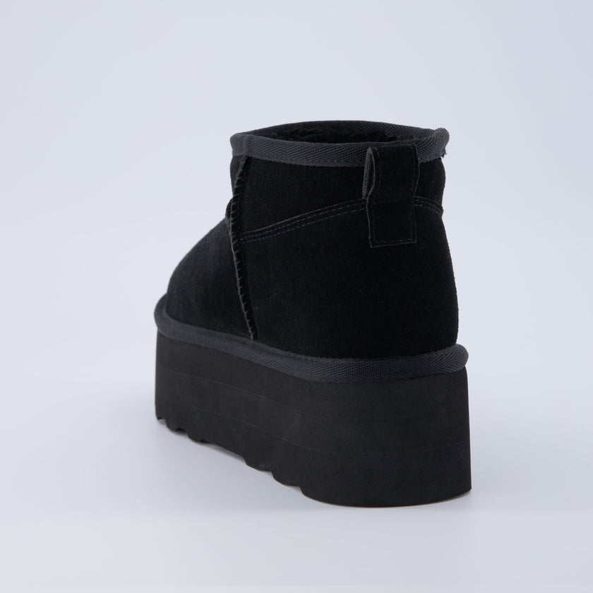 Hippy | Wide Width Platform Ankle Boots, Fur Lined