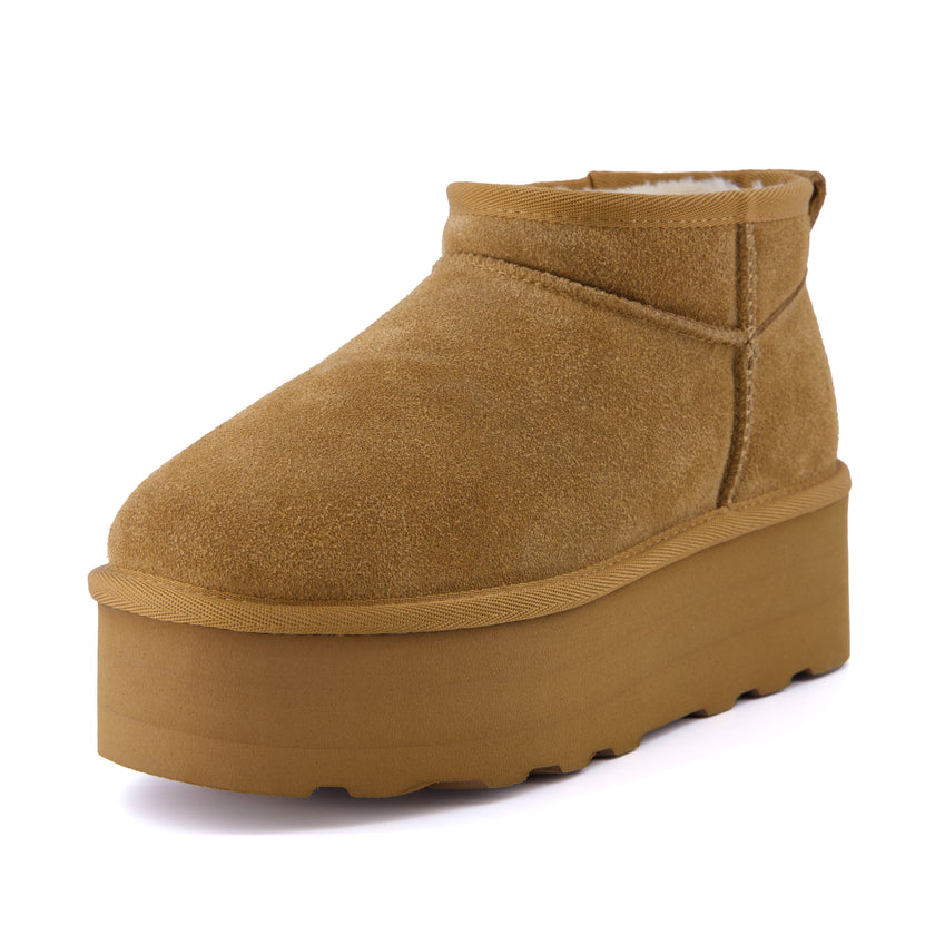 Hippy | Wide Width Platform Ankle Boots, Fur Lined