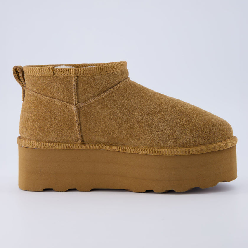 Hippy | Wide Width Platform Ankle Boots, Fur Lined