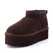 Hippy | Wide Width Platform Ankle Boots, Fur Lined