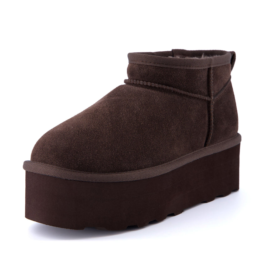 Hippy | Wide Width Platform Ankle Boots, Fur Lined