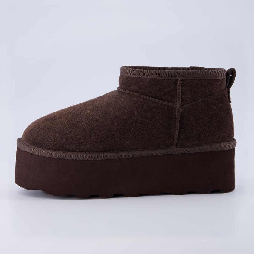 Hippy | Wide Width Platform Ankle Boots, Fur Lined