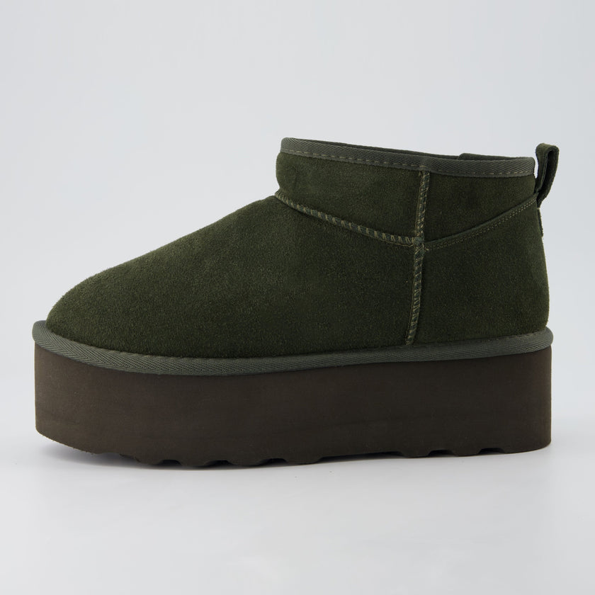 Hippy | Wide Width Platform Ankle Boots, Fur Lined