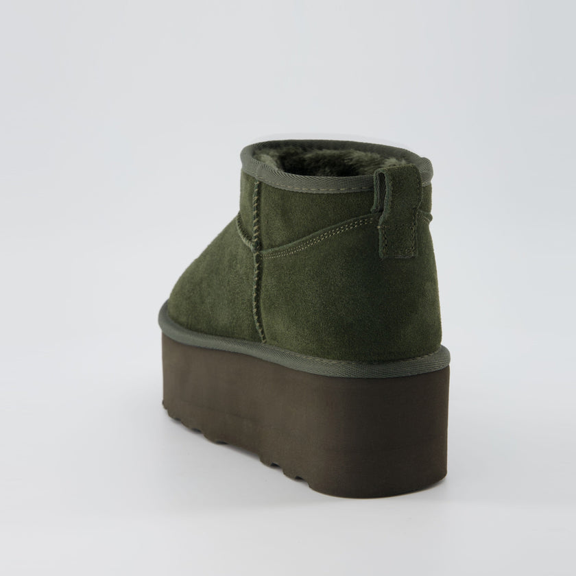 Hippy | Wide Width Platform Ankle Boots, Fur Lined
