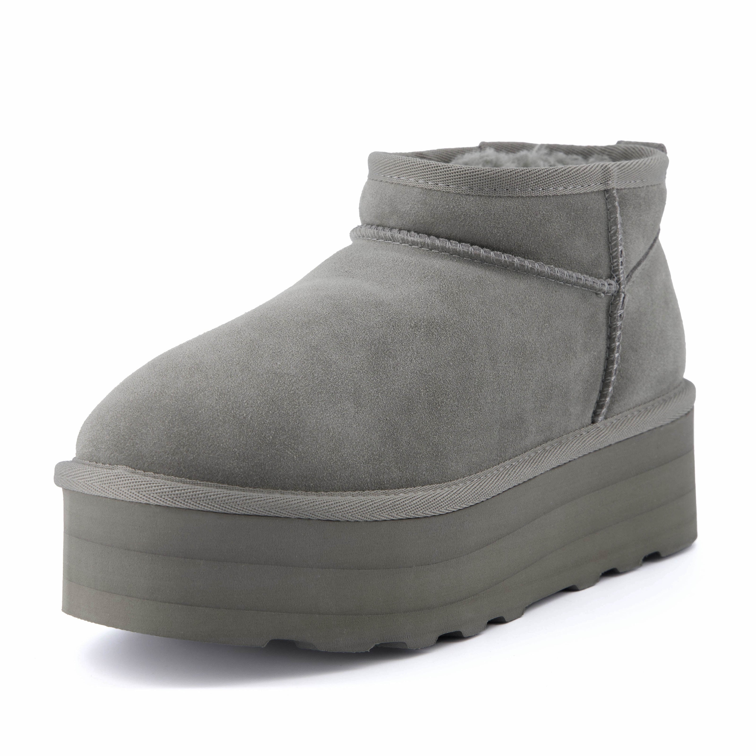 Hippy | Wide Width Platform Ankle Boots, Fur Lined