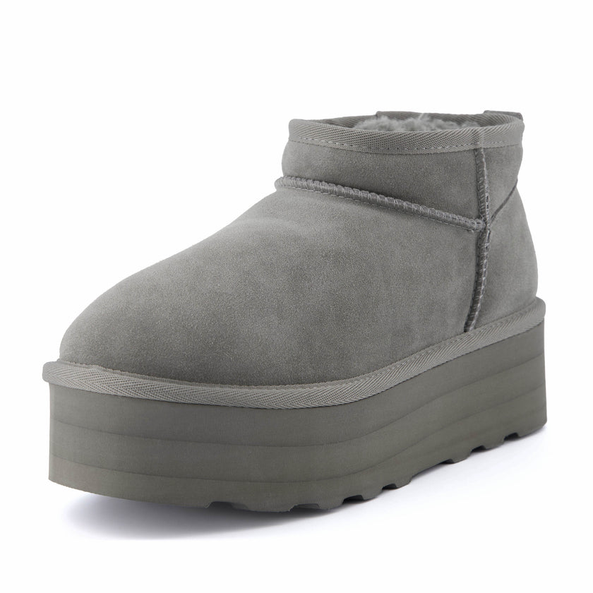 Hippy | Wide Width Platform Ankle Boots, Fur Lined