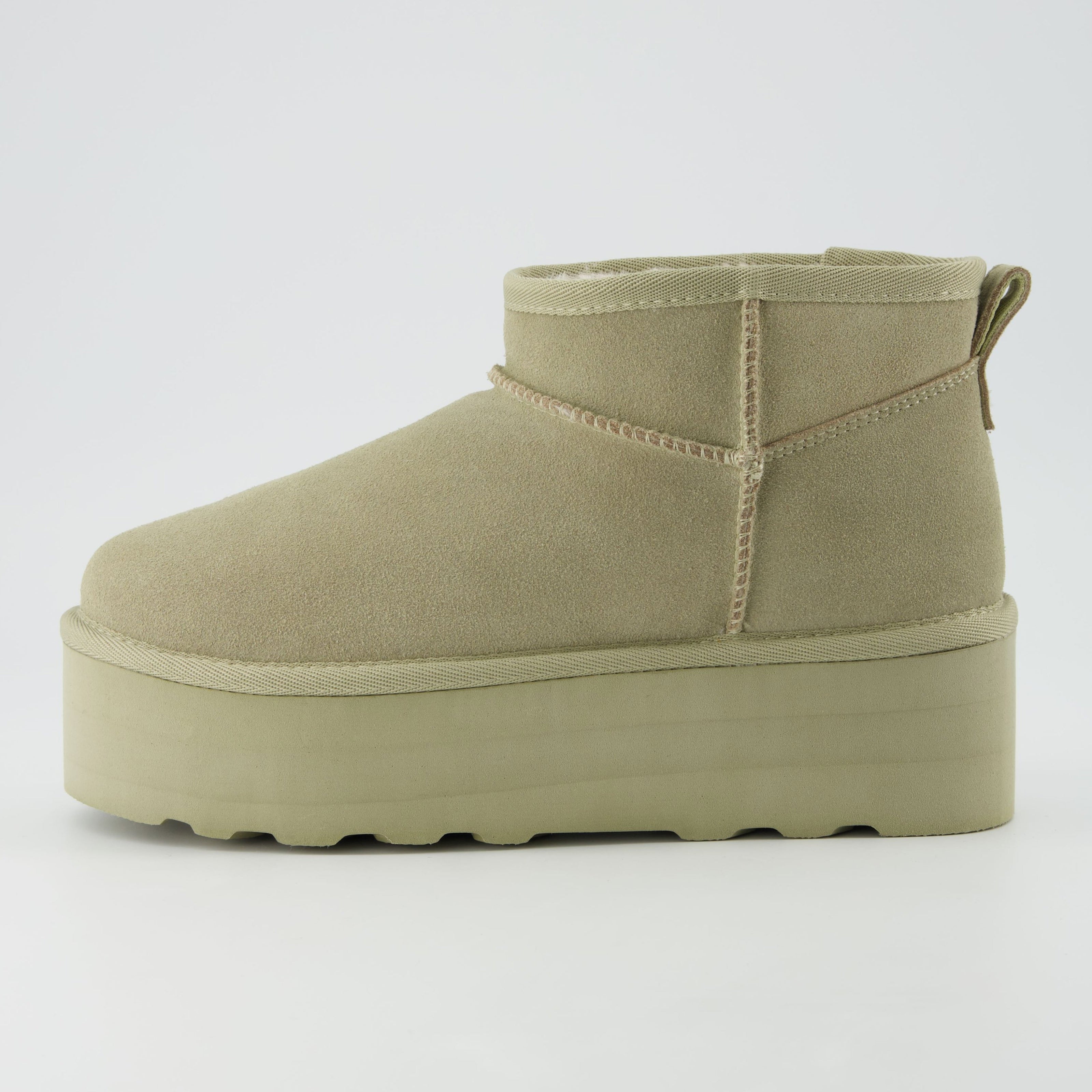 Hippy | Wide Width Platform Ankle Boots, Fur Lined