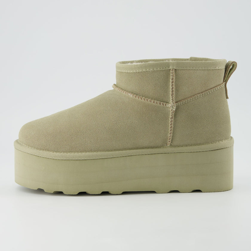 Hippy | Wide Width Platform Ankle Boots, Fur Lined
