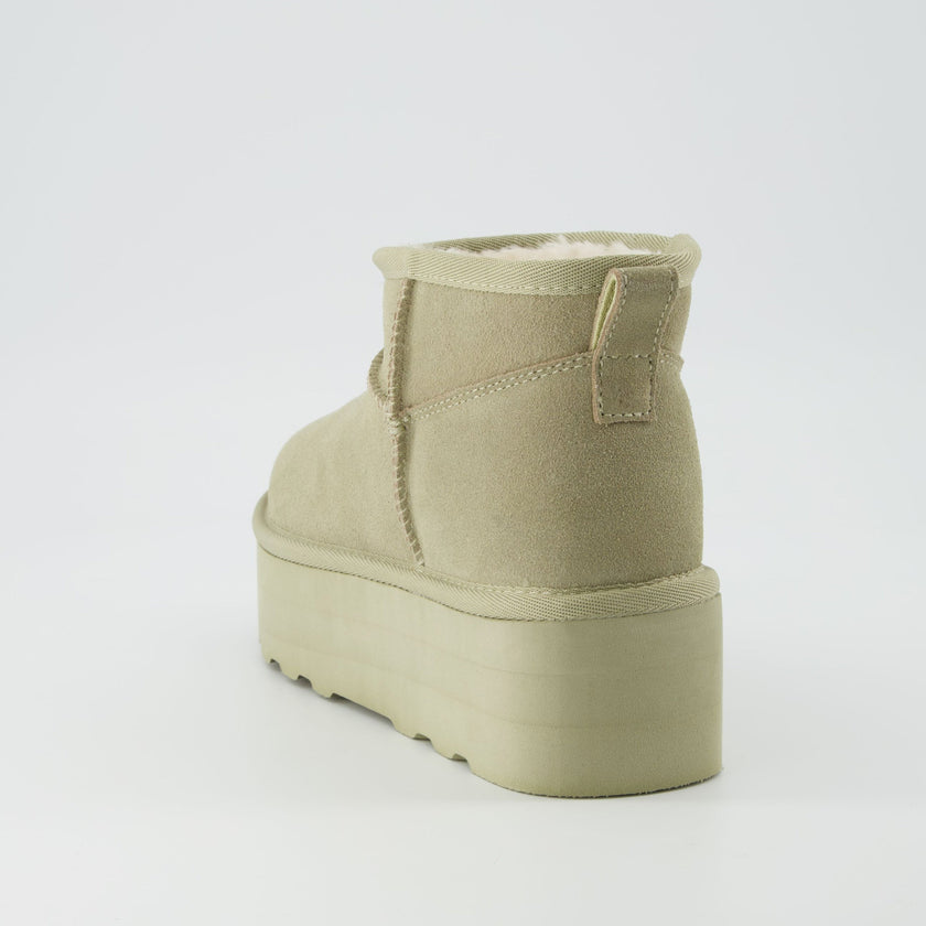 Hippy | Wide Width Platform Ankle Boots, Fur Lined