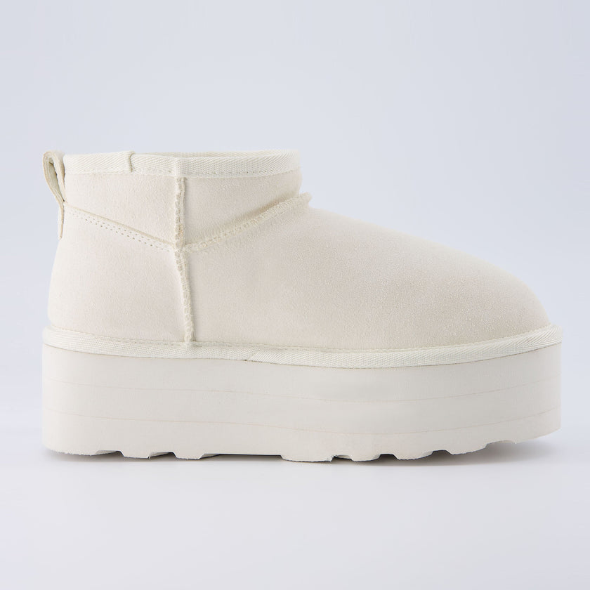 Hippy | Wide Width Platform Ankle Boots, Fur Lined