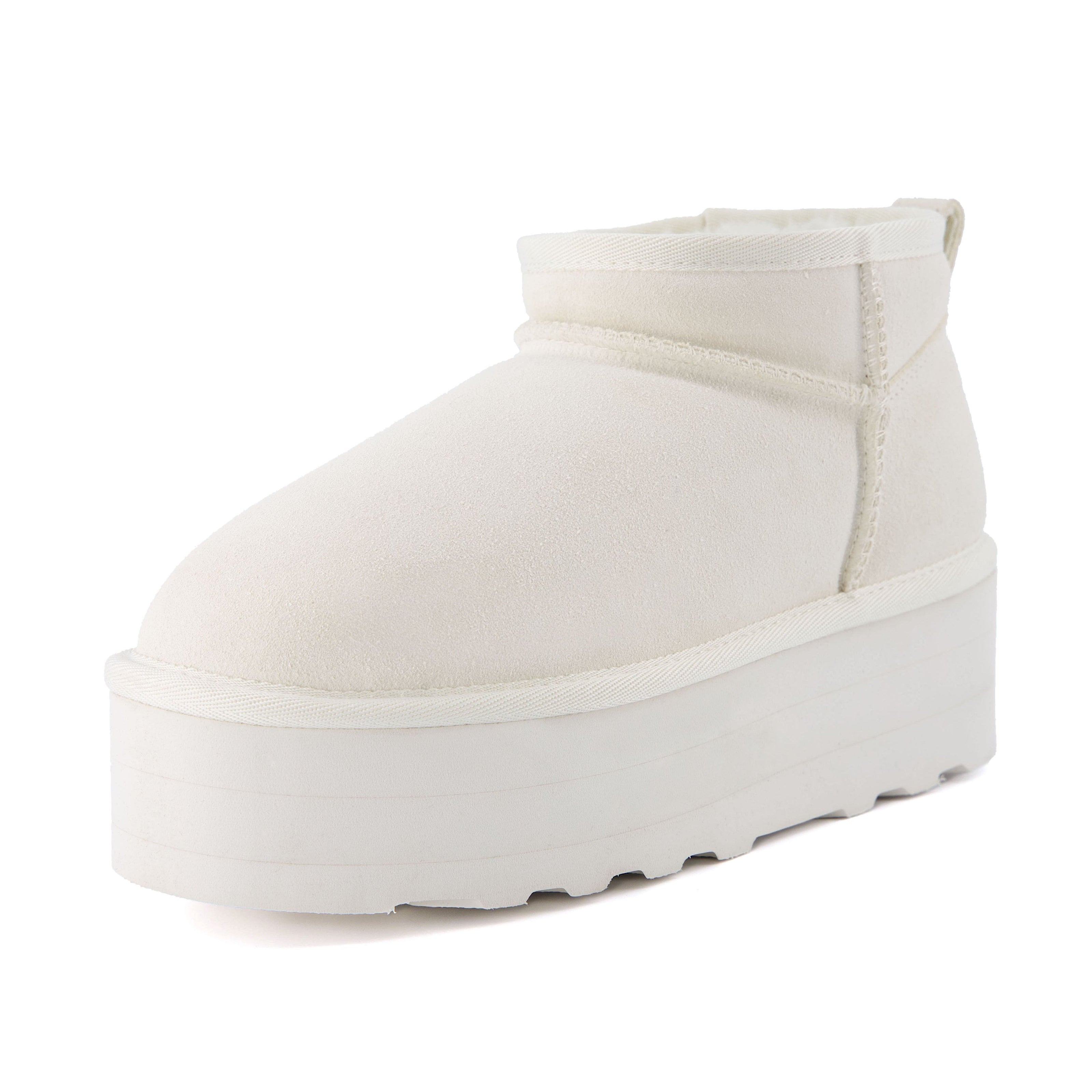 Hippy | Wide Width Platform Ankle Boots, Fur Lined
