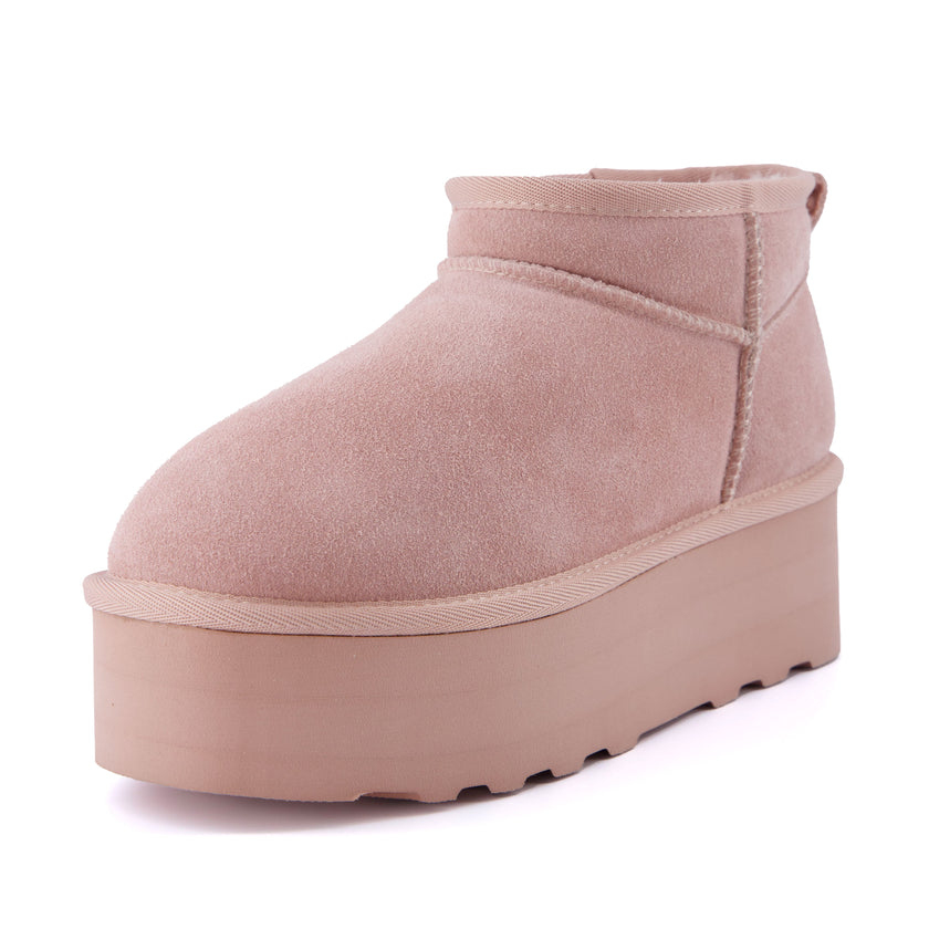 Hippy | Wide Width Platform Ankle Boots, Fur Lined